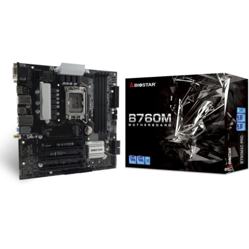 Материнская плата Biostar B760MXC Pro Soc-1700 Intel B760 4xDDR5 mATX AC`97 8ch(7.1) 2.5Gg RAID+VGA+DVI+HDMI [B760MXC PRO]