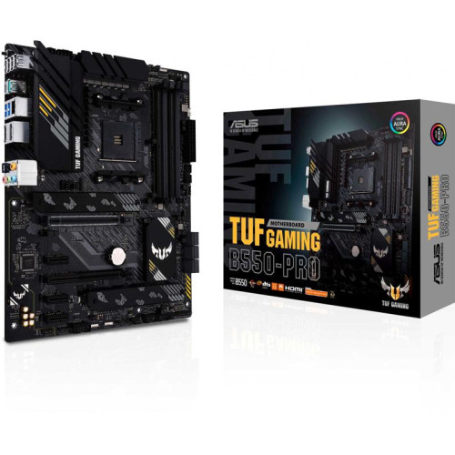 Материнская плата ASUS TUF GAMING B550-PRO Soc-AM4 AMD B550 4xDDR4 ATX AC`97 8ch(7.1) 2.5Gg RAID+HDMI+DP [TUF GAMING B550-PRO]