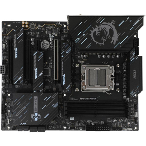 Материнская плата MSI X870E GAMING PLUS WIFI X870E, AM5, 4*DDR5, 3*PCIEx16, 1*PCIEx1, 3*M.2, 2*TypeC, 2*USB3.2Gen2, 6*USB3.2Gen1, 10*USB2.0, 4*SATA3.0, 5G, 1*Type-C(DP), HDMI, ATX, RTL