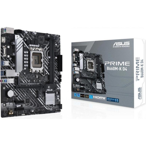 Материнская плата ASUS PRIME B660M-K D4 Soc-1700 Intel B660 2xDDR4 mATX AC`97 8ch(7.1) GbLAN RAID+VGA+HDMI [PRIME B660M-K D4]