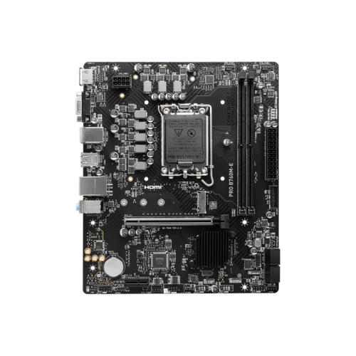 Материнская плата MB MSI INTEL B760 s1700, 2xDDR5(128GB), D-SUB/HDMI 1.4, 1xPCIe 4.0x16, 1xPCIe 3.0, 1xLAN, 4xSATA 6Gb/s, 1xM.2, 2xUSB 3.2, 4xUSB 2.0, 1xPS/2, mATX