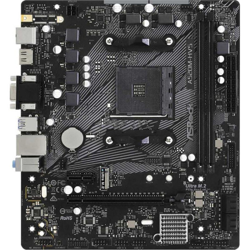 Материнская плата Asrock A520M-HVS Soc-AM4 AMD A520 2xDDR4 mATX AC`97 8ch(7.1) GbLAN RAID+VGA+HDMI [A520M-HVS]