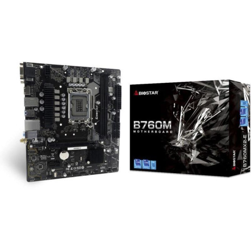 Материнская плата Biostar B760MX2-E Soc-1700 Intel B760 2xDDR5 mATX AC`97 8ch(7.1) 2.5Gg RAID+VGA+DVI+HDMI