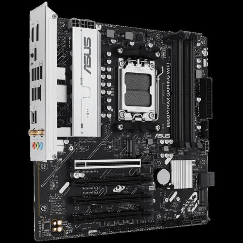 Материнская плата ASUS B850M MAX GAMING WIFI AM5 mATX 4xDDR5 4xPCIEx16 3xM.2 USB-C DP HDMI GLAN Wi-Fi 6