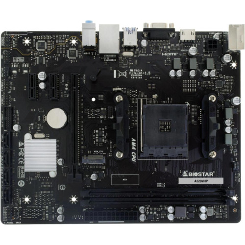 Материнская плата Biostar A520MHP Soc-AM4 AMD A520 2xDDR4 mATX AC`97 8ch(7.1) GbLAN RAID+VGA+HDMI [A520MHP]
