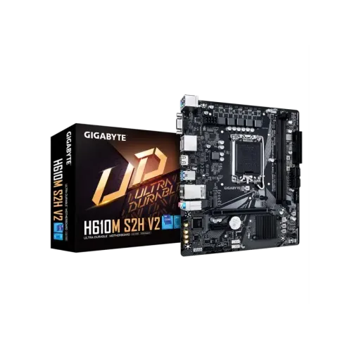 Материнская плата MB GIGABYTE INTEL H610 s1700, 2xDDR5(64GB), D-SUB/HDMI 2.1/2xDP, 1xPCIe 4.0x16, 1xPCIe 3.0, 1xLAN, 4xSATA 6Gb/s, 1xM.2, 2xUSB 3.2, 4xUSB 2.0, 1xPS/2, mATX