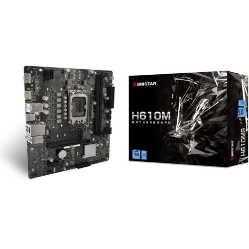 Материнская плата Biostar H610MS  Soc-1700 Intel H610 2xDDR4 mATX AC`97 8ch(7.1) GbLAN RAID+HDMI+DP [H610MS]