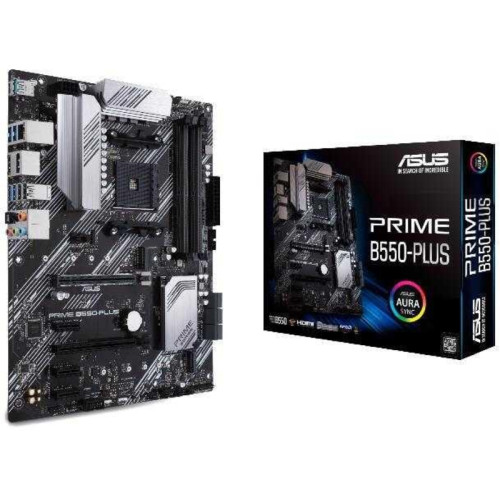 Материнская плата ASUS PRIME B550-PLUS Soc-AM4 AMD B550 4xDDR4 ATX AC`97 8ch(7.1) GbLAN RAID+HDMI+DP [PRIME B550-PLUS]