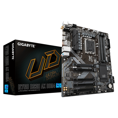 Материнская плата MB GIGABYTE INTEL B760 s1700, 4xDDR4(128GB), HDMI 2.0/DP, 1xPCIe 4.0x16, 4xPCIe 3.0x16, 1xLAN, Wi-Fi, BT, 4xSATA 6Gb/s, 2xM.2, 1xUSB-C, 1xUSB 3.2, 4xUSB 2.0, 1xPS/2, ATX