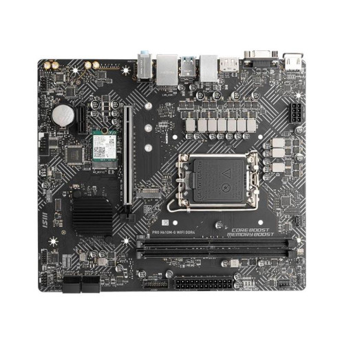 Материнская плата MSI PRO H610M-G WIFI DDR4 H610, LGA1700, 2*DDR4, 1*PCIEx16, 1*PCIEx1, 1*M.2, 4*USB3.2Gen1, 6*USB2.0, 4*SATA3.0, 1G, VGA, DP, HDMI, M-ATX, RTL