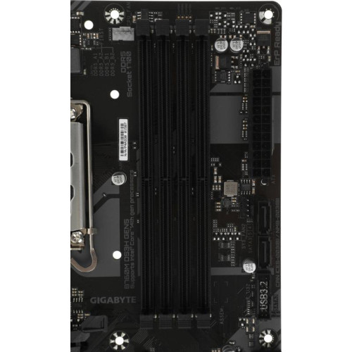 Материнская плата Gigabyte B760M DS3H GEN5 Soc-1700 Intel B760 4xDDR5 mATX AC`97 8ch(7.1) 2.5Gg RAID+VGA+HDMI+DP