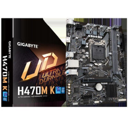 Материнская плата Gigabyte OEM H470M K, Socket 1200, IntelH470, 2xDDR4-2333, HDMI, 1xPCI-Ex16, 1xPCI-Ex1, 2xSATA3, 1xM.2, 8 Ch Audio, GLan, (4+2)xUSB2.0, (2+2)xUSB3.2, mATX, RTL {} oem