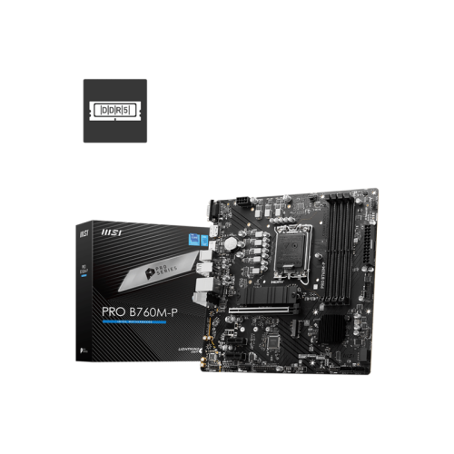 Материнская плата MB MSI INTEL B760 s1700, 4xDDR5(256GB), D-SUB/HDMI 2.1/DP, 1xPCIe 4.0x16, 2xPCIe 4.0, 1xLAN, 4xSATA 6Gb/s, 2xM.2, 1xUSB-C, 1xUSB 3.2, 4xUSB 2.0, 2xPS/2, mATX