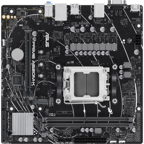 Материнская плата ASUS PRIME A620M-K SocketAM5 AMD A620 2xDDR5 mATX AC`97 8ch(7.1) GbLAN RAID+VGA+HDMI [PRIME A620M-K]