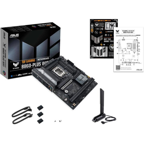 Материнская плата Asus TUF GAMING B860-PLUS WIFI Soc-1851 Intel B860 4xDDR5 ATX AC`97 8ch(7.1) 2.5Gg RAID+HDMI+DP