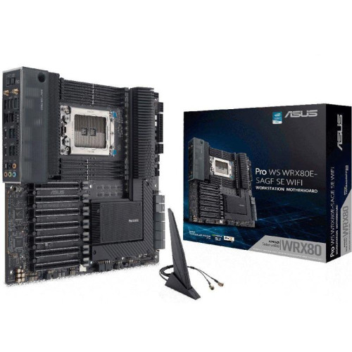 Материнская плата ASUS PRO WS WRX80E-SAGE SE WIFI SWRX8 EATX 8xDDR4 7xPCIEx16 3xM.2 2xUSB-C 10GLAN Wi-Fi 6 {3} (066262)