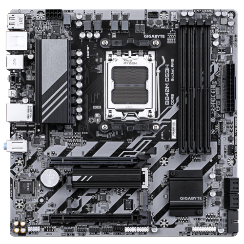 Материнская плата Gigabyte B840M DS3H SocketAM5 AMD B840 4xDDR5 mATX AC`97 8ch(7.1) 2.5Gg RAID+HDMI+DP