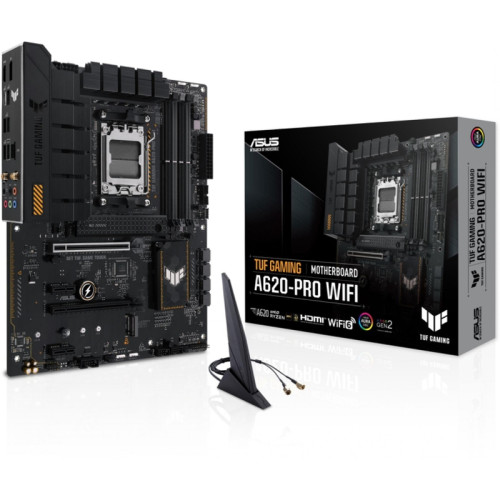 Материнская плата ASUS TUF GAMING A620-PRO WIFI SocketAM5 AMD A620 4xDDR5 ATX AC`97 8ch(7.1) 2.5Gg RAID+HDMI+DP [TUF GAMING A620-PRO WIFI]