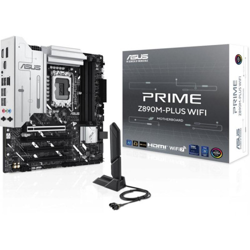 Материнская плата Asus PRIME Z890M-PLUS WIFI Soc-1851 Intel Z890 4xDDR5 mATX AC`97 8ch(7.1) 2.5Gg RAID+HDMI+DP