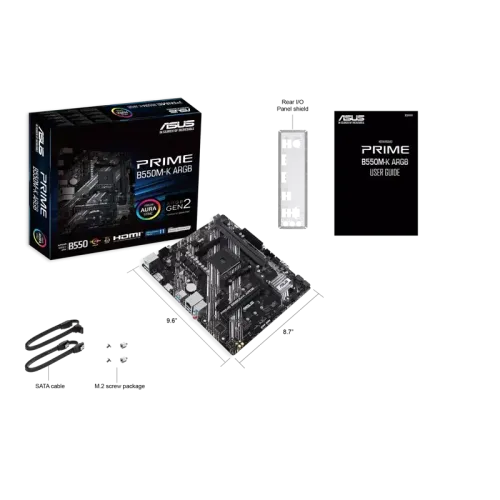 Материнская плата/ PRIME B550M-K ARGB//M4 B550 2DIMM DUAL M.2 AURA MB