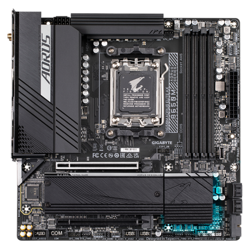 Материнская плата MB GIGABYTE AMD B650 sAM5, 4xDDR5(192GB), HDMI 2.1/DP, 2xPCIe 4.0x16, 1xLAN (2.5GbE), Wi-Fi, BT, 4xSATA 6Gb/s, 2xM.2, 1xUSB-C, 7xUSB 3.2, 4xUSB 2.0, mATX