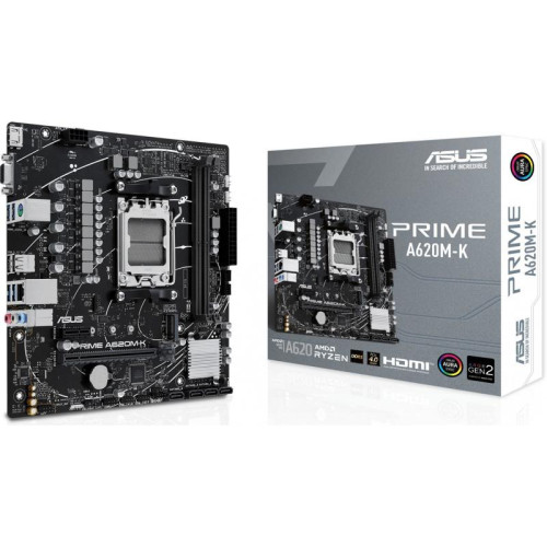 Материнская плата ASUS PRIME A620M-K SocketAM5 AMD A620 2xDDR5 mATX AC`97 8ch(7.1) GbLAN RAID+VGA+HDMI [PRIME A620M-K]