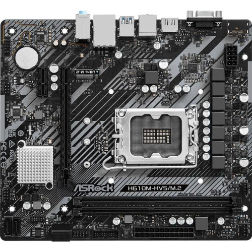 Материнская плата Asrock H610M-HVS/M.2 R2.0 Soc-1700 Intel H610 2xDDR4 mATX AC`97 8ch(7.1) GbLAN+VGA+HDMI [H610M-HVS/M.2 R2.0]