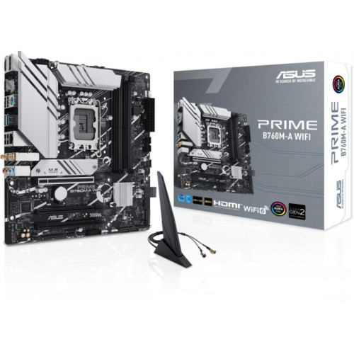 Материнская плата ASUS PRIME B760M-A WIFI Soc-1700 Intel B760 4xDDR5 mATX AC`97 8ch(7.1) 2.5Gg RAID+HDMI+DP [PRIME B760M-A WIFI]