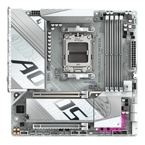 Материнская плата Gigabyte B850M A ELT WF6E ICE SocketAM5 AMD B850 4xDDR5 mATX AC`97 8ch(7.1) 2.5Gg RAID+HDMI [B850M A ELT WF6E ICE]