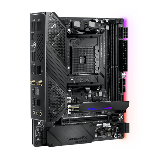 Материнская плата ASUS ROG CROSSHAIR VIII IMPACT X570 AM4 mini-DTX 2xDDR4 PCIEx16 2xM.2 USB-C GLAN Wi-Fi 6 {6}