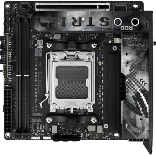 Материнская плата Asus ROG STRIX X870-I GAMING WIFI SocketAM5 AMD X870 2xDDR5 mini-ITX AC`97 8ch(7.1) 2.5Gg RAID+HDMI