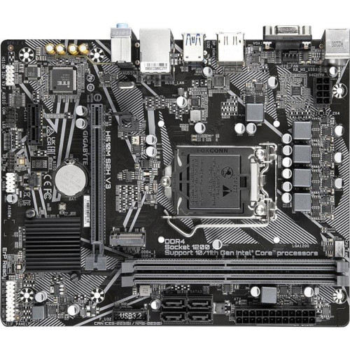 Материнская плата Gigabyte H510M S2H V3 2.0 Soc-1200 Intel Q470 2xDDR4 mATX AC`97 8ch(7.1) GbLAN+VGA+HDMI+DP