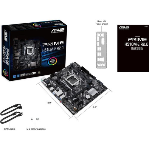 Материнская плата ASUS PRIME H510M-E R2.0 Soc-1200 Intel H470 2xDDR4 mATX AC`97 8ch(7.1) GbLAN+VGA+HDMI+DP [PRIME H510M-E R2.0]