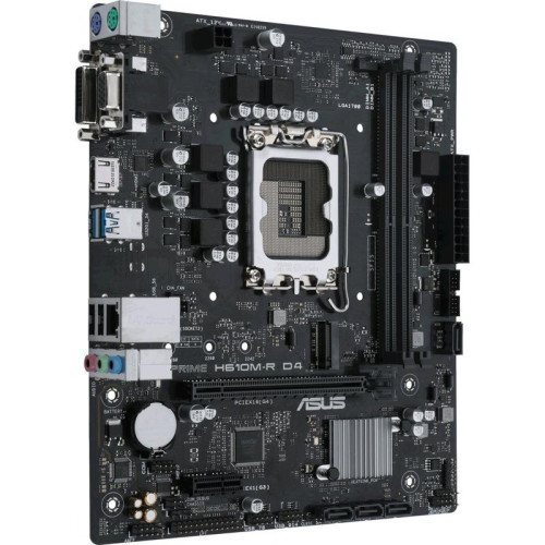 Материнская плата ASUS PRIME H610M-R D4-SI Soc-1700 Intel H610 2xDDR4 mATX AC`97 8ch(7.1) GbLAN+VGA+DVI+HDMI White Box [PRIME H610M-R D4-SI]
