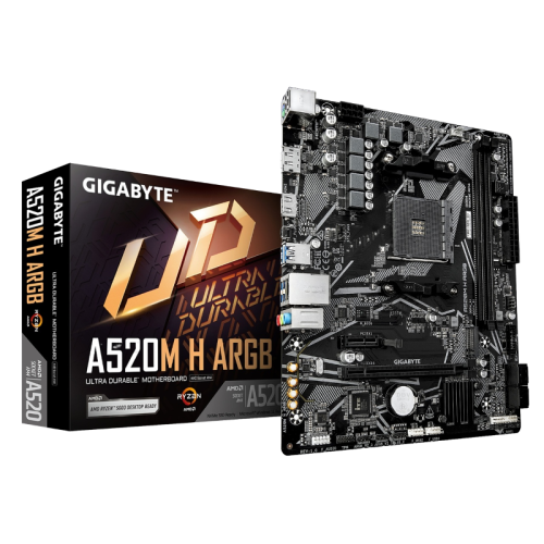 Материнская плата Gigabyte A520M H ARGB A520, AM4, 2*DDR4, 1*PCIEx16, 1*PCIEx1, 1*M.2, 6*USB3.2Gen1, 6*USB2.0, 4*SATA3.0, 1G, DP, HDMI, M-ATX, RTL