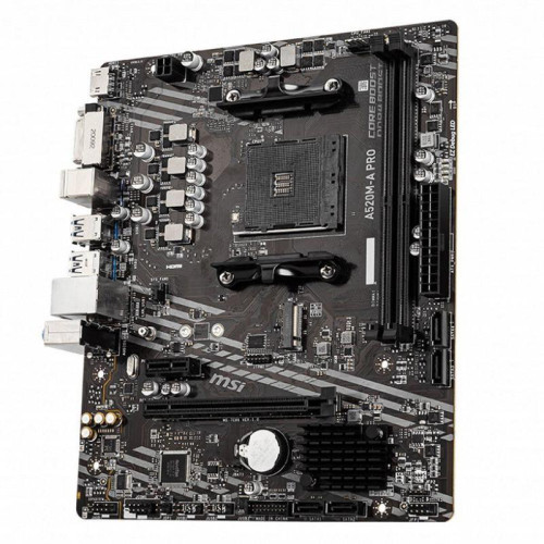 Материнская плата MSI A520M-A PRO , mATX, Socket AM4, AMD® A520, 2xDDR4-4600, HDMI+DVI-D, 1xPCI-Ex16x, 1xPCI-Ex1x, 4xSATA3(RAID 0/1/10), 1xM.2, 8 Ch Audio, GLan, (2+4)xUSB2.0, (4+2)xUSB3.2, 2xPS/2 {20} (749927)