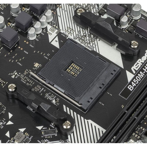 Материнская плата Asrock B450M-HDV R4.0 Soc-AM4 AMD B450 2xDDR4 mATX AC`97 8ch(7.1) GbLAN RAID+VGA+DVI+HDMI [B450M-HDV R4.0]