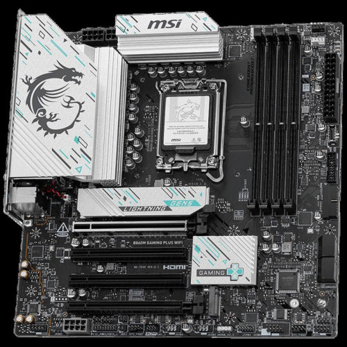 Материнская плата MSI B860M GAMING PLUS WIFI Soc-1851 Intel B860 4xDDR5 mATX AC`97 8ch(7.1) 5Gigabit RAID+HDMI+DP