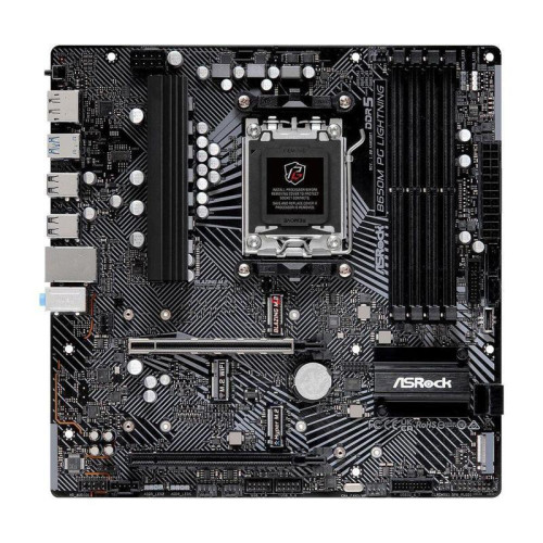 Материнская плата ASRock B650M PG LIGHNING, Socket AM5, AMD B650, 4xDDR5-5200, HDMI+DP, 2xPCI-Ex16, 4xSATA3(RAID 0/1/10), 3xM.2, 8 Ch Audio, 1x2.5GLan, (4+4)xUSB2.0, (3+4)xUSB3.2, (1+1)xUSB3.2 Type-C™, mATX, RTL