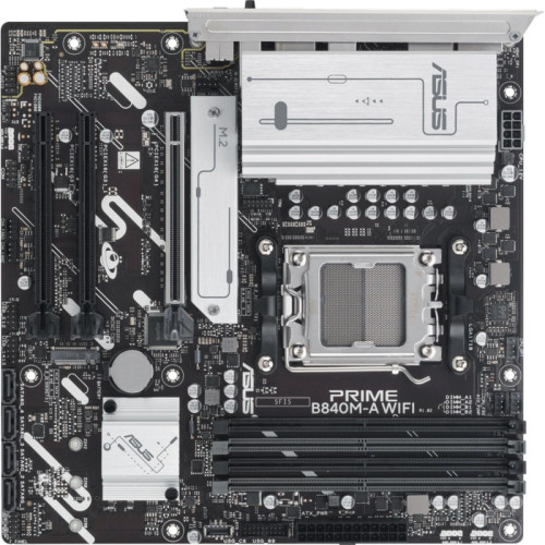 Материнская плата Asus PRIME B840M-A WIFI SocketAM5 AMD B840 4xDDR5 mATX AC`97 8ch(7.1) 2.5Gg RAID+HDMI+DP