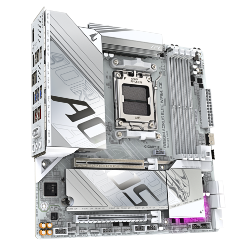 Материнская плата Gigabyte B850M A ELT WF6E ICE SocketAM5 AMD B850 4xDDR5 mATX AC`97 8ch(7.1) 2.5Gg RAID+HDMI [B850M A ELT WF6E ICE]