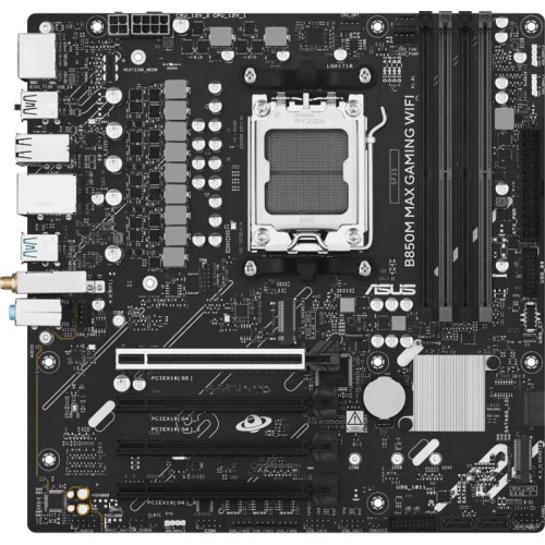 Материнская плата Asus B850M MAX GAMING WIFI SocketAM5 AMD B850 4xDDR5 mATX AC`97 8ch(7.1) GbLAN RAID+HDMI+DP Материнская плата Asus B850M MAX GAMING WIFI SocketAM5 AMD B850 4xDDR5 mATX AC`97 8ch(7.1) GbLAN RAID+HDMI+DP