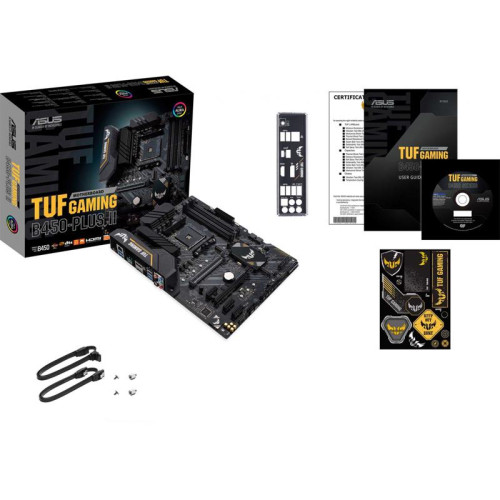 Материнская плата ASUS TUF GAMING B450-PLUS II Soc-AM4 AMD B450 4xDDR4 ATX AC`97 8ch(7.1) GbLAN RAID+HDMI+DP [TUF GAMING B450-PLUS II]