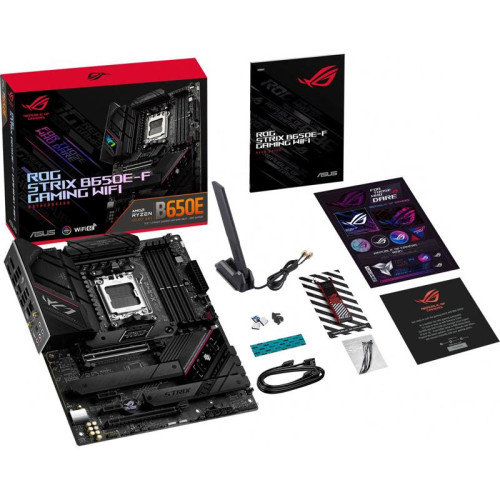 Материнская плата ASUS ROG STRIX B650E-F GAMING WIFI SocketAM5 AMD B650 4xDDR5 ATX AC`97 8ch(7.1) 2.5Gg RAID+HDMI+DP [ROG STRIX B650E-F GAMING WIFI]