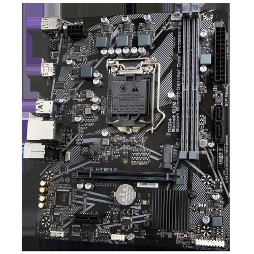 Материнская плата Gigabyte OEM H470M K, Socket 1200, IntelH470, 2xDDR4-2333, HDMI, 1xPCI-Ex16, 1xPCI-Ex1, 2xSATA3, 1xM.2, 8 Ch Audio, GLan, (4+2)xUSB2.0, (2+2)xUSB3.2, mATX, RTL {} oem