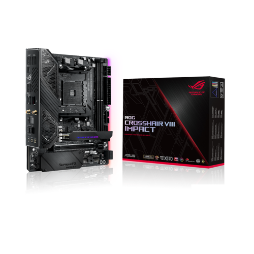 Материнская плата ASUS ROG CROSSHAIR VIII IMPACT X570 AM4 mini-DTX 2xDDR4 PCIEx16 2xM.2 USB-C GLAN Wi-Fi 6 {6}