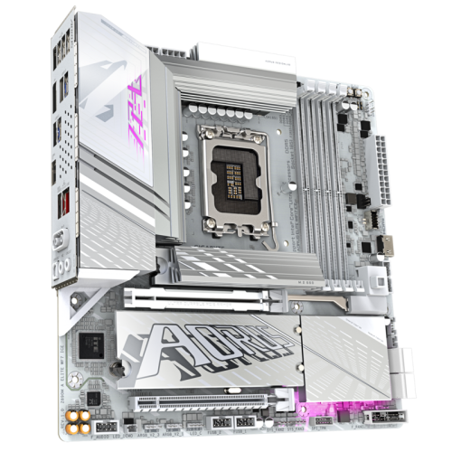 Материнская плата Z890M AORUS ELITE WIFI7 ICE, Socket 1851, Intel®Z890, 4xDDR5-6400, DP, 2xPCI-Ex16, 4xSATA3(RAID 0/1/5/10), 3xM.2, 8Ch Audio, 1x2.5GbLan, WiFi, (4+4)xUSB2.0, (5+2)xUSB3.2, (1+1)xUSB Type-C™, mATX, RTL