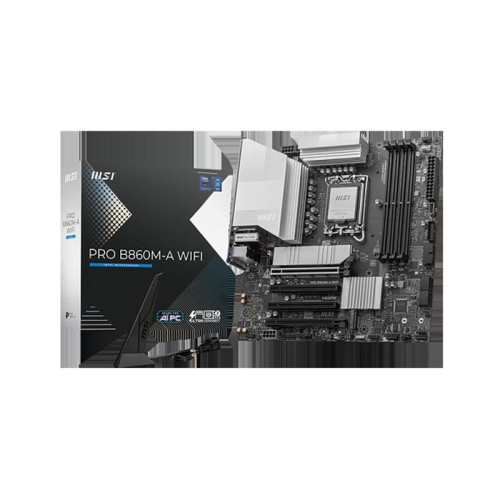 Материнская плата MSI PRO B860M-A WIFI Soc-1851 Intel B860 4xDDR5 mATX AC`97 8ch(7.1) 5Gigabit RAID+HDMI+DP