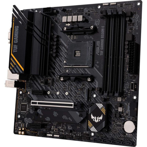 Материнская плата ASUS TUF GAMING B550M-E Soc-AM4 AMD B550 4xDDR4 mATX AC`97 8ch(7.1) GbLAN RAID+VGA+HDMI+DP [TUF GAMING B550M-E]