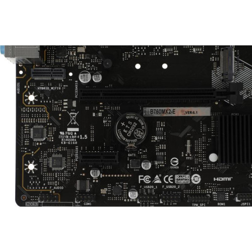 Материнская плата Biostar B760MX2-E Soc-1700 Intel B760 2xDDR5 mATX AC`97 8ch(7.1) 2.5Gg RAID+VGA+DVI+HDMI